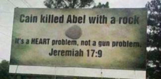 Cain killed Abel with a rock billboard