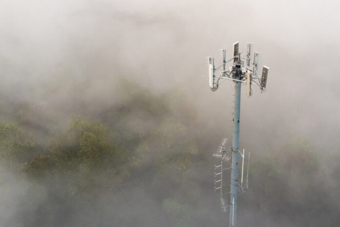 5G cell tower over school playground